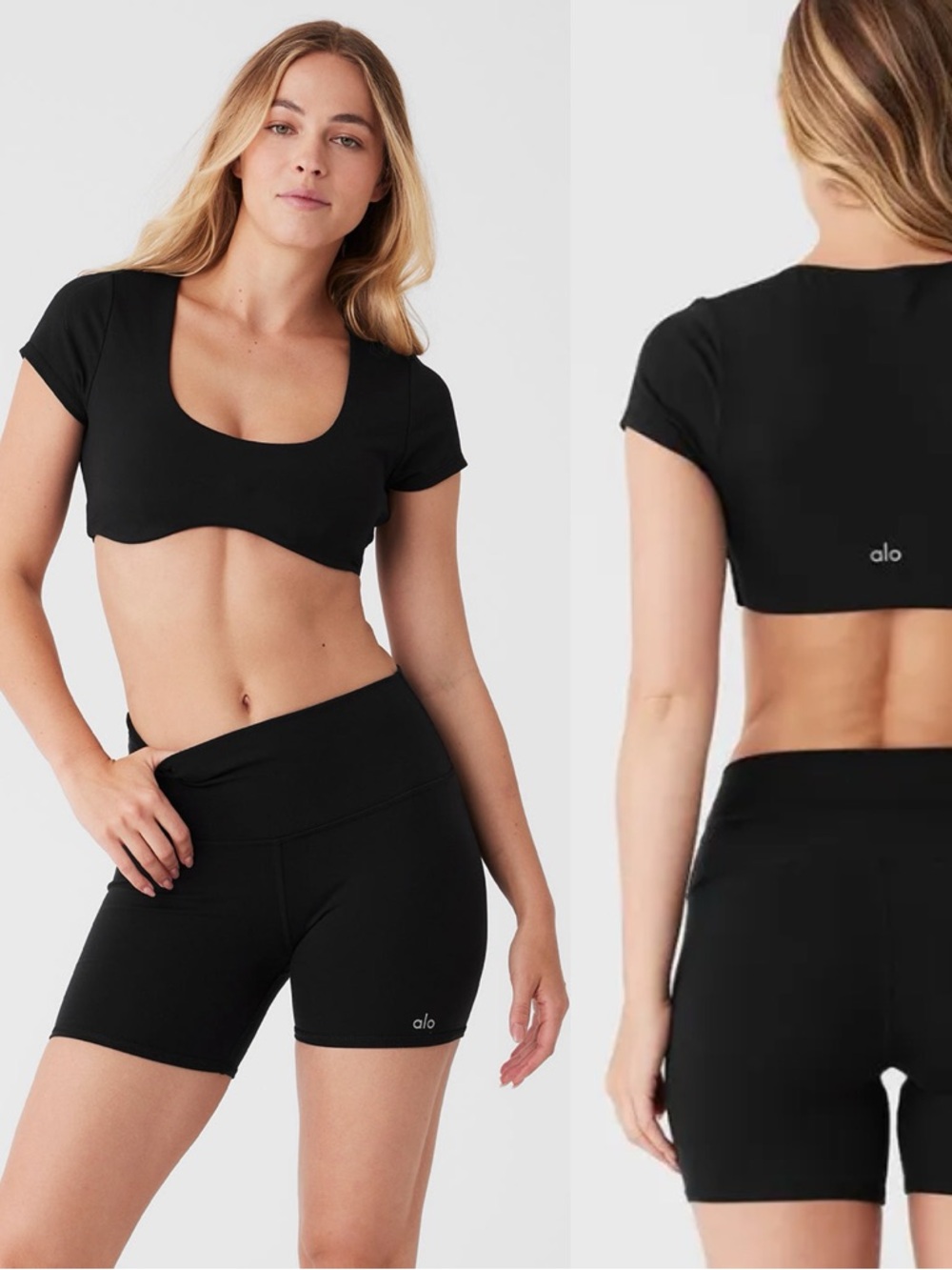 ALO Yoga | Airbrush Figure Short Sleeve Bra Top